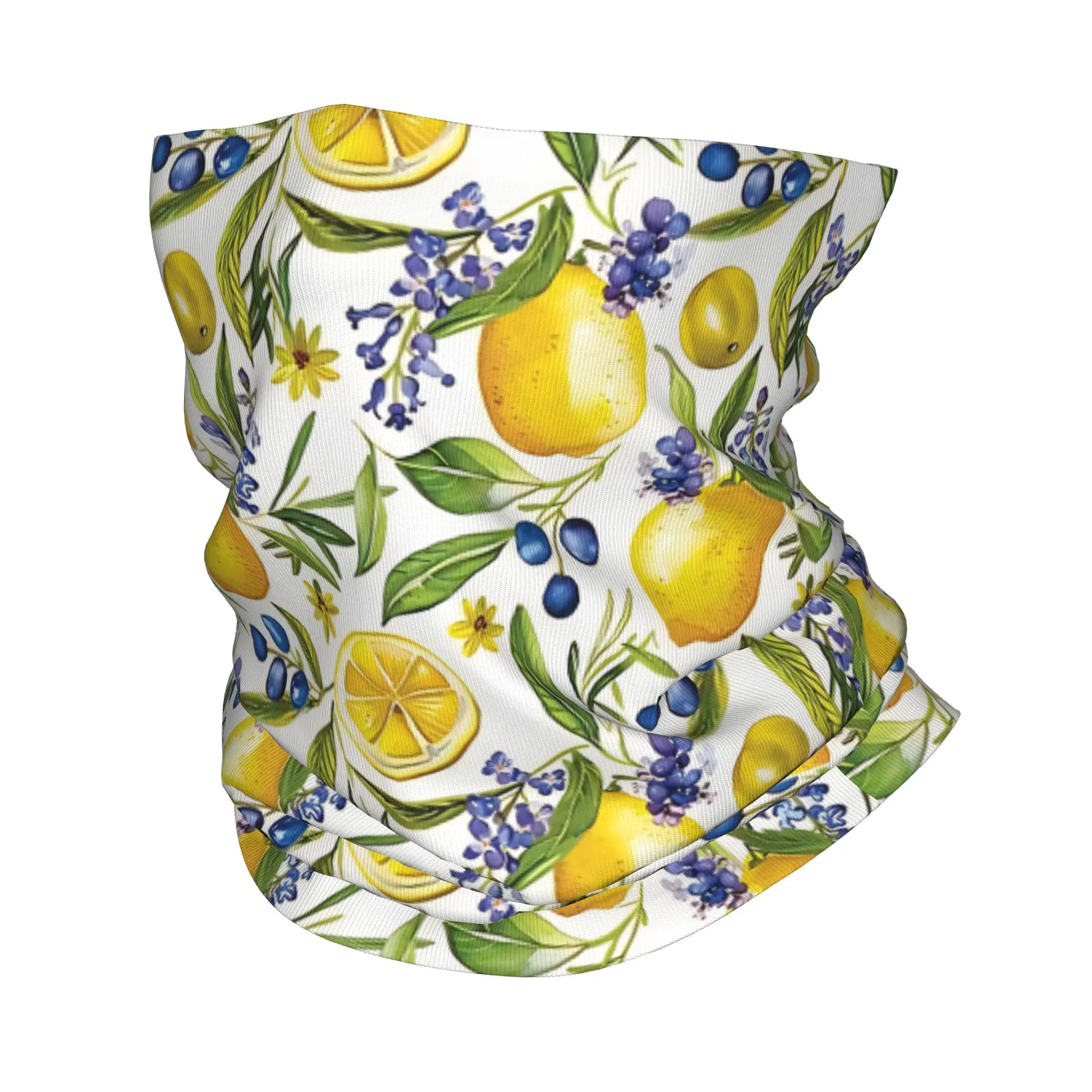Bandana botanica Lemon Tree Fruit, scaldacollo, maschera facciale in acquerello con motivo naturale, sciarpa multifunzionale per adulti, per tutte le stagioni