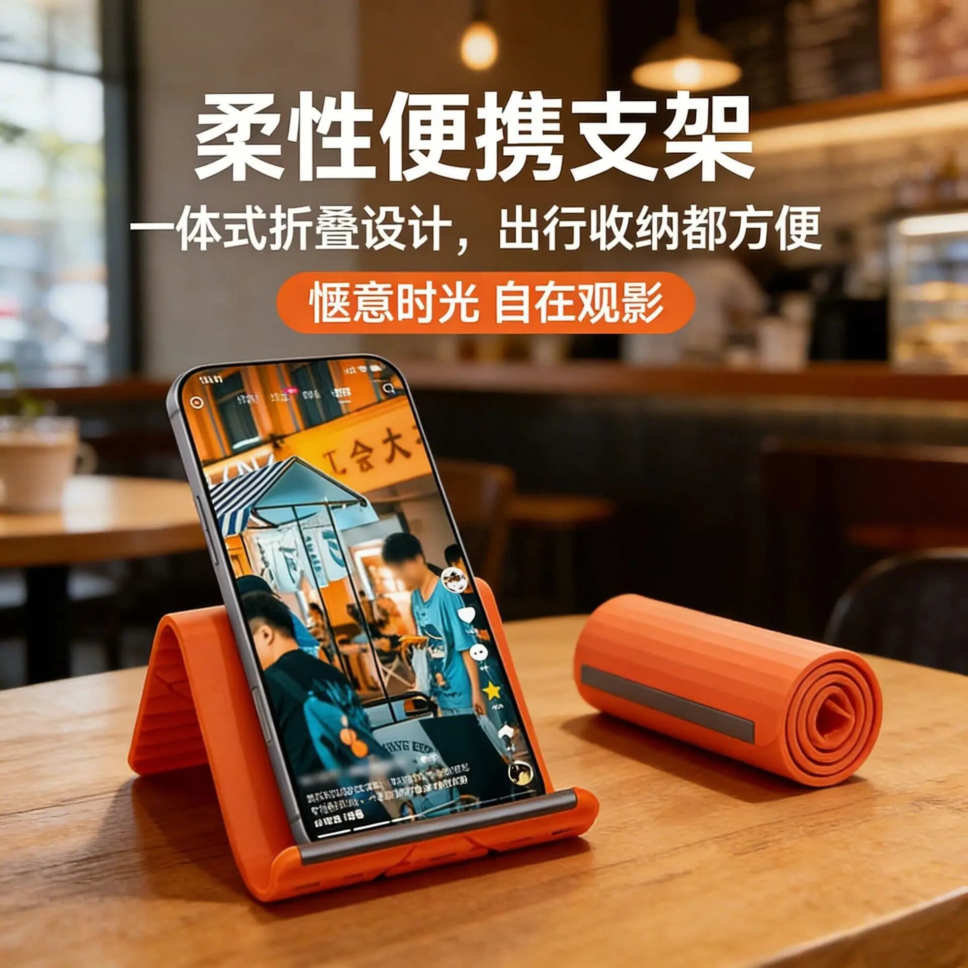Flexible Foldable Silicone Phone Stand, Universal Deformable Holder for Tablet Laptop