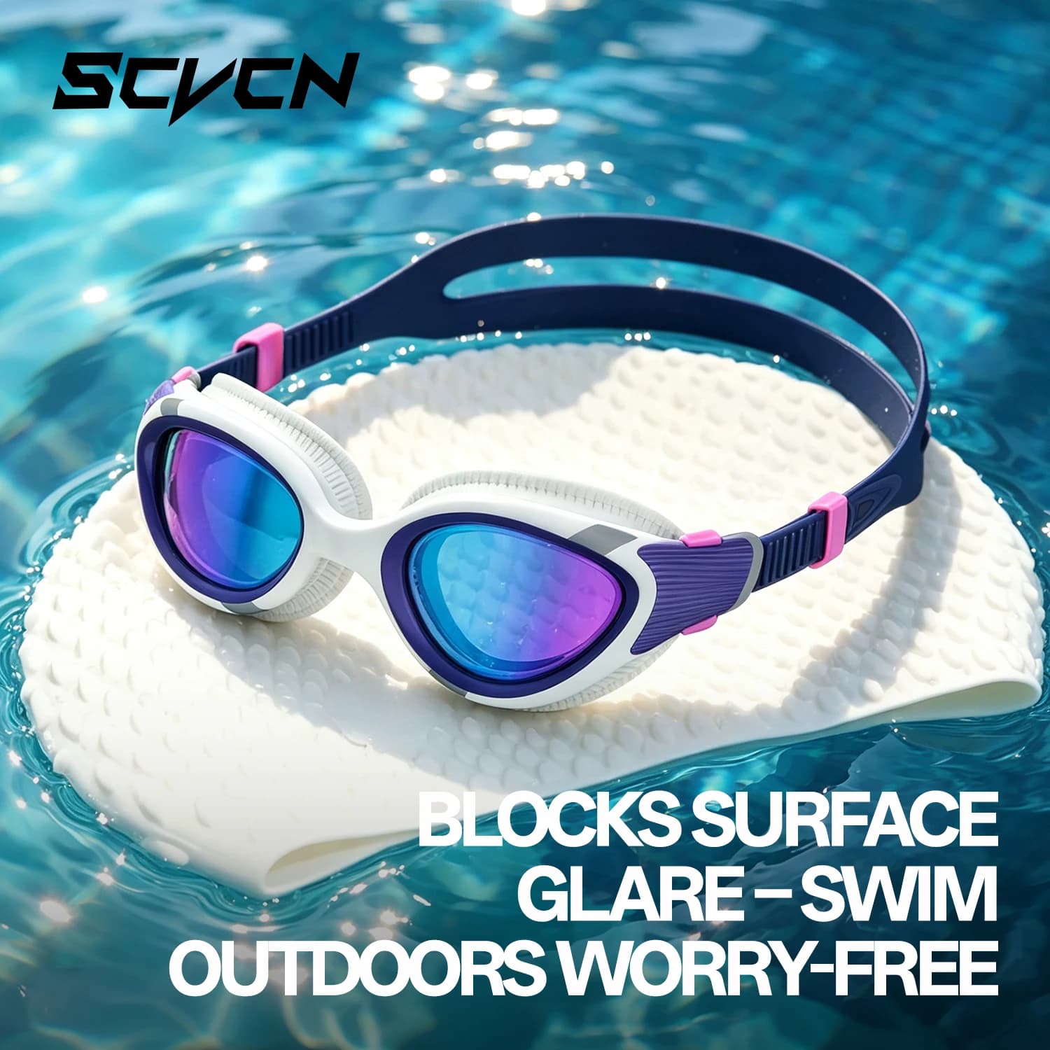 SCVCN HD UV400 Polarized Swim Goggles Anti‑Fog 3D Leak‑Proof Silicone Swimming Goggles Men Women Adult Pool Sea Water Sports