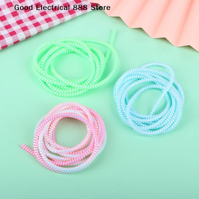 【GE】1.6M Color Cable Intertwine Rope Spiral Cable Protector Universal Charging Cable Cover Sleeve Saver Anti-Fracture Management