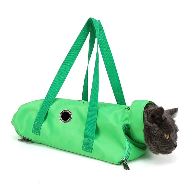 Borsa Trasportino Pieghevole e Traspirante a Doppia Spalla per Gatti, Borsa da Viaggio per Animali Domestici Anti-Graffio con Fissaggio a Iniezione, Portatile Multiuso
