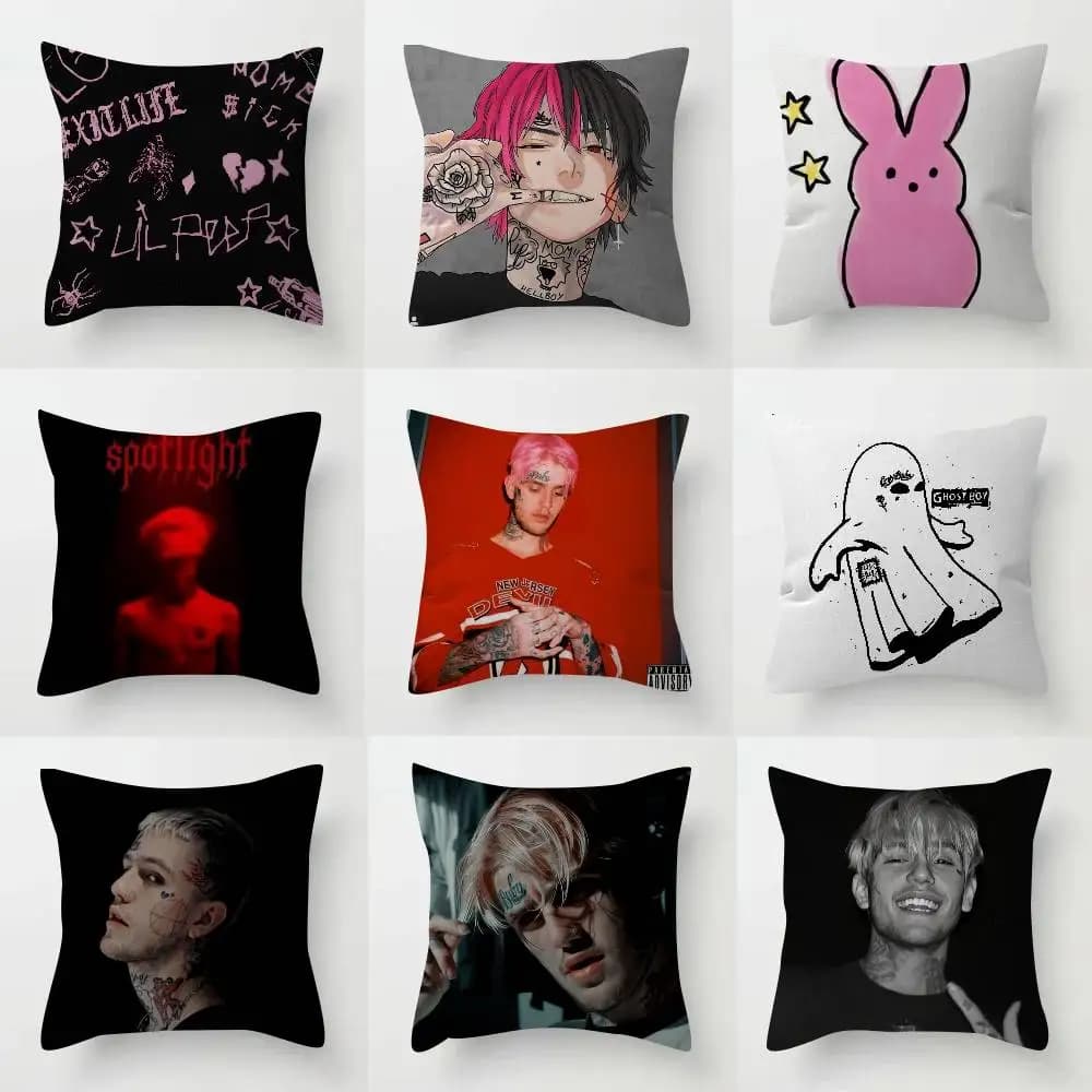 Federa per Cuscino con Stampa Album Pop Rap Lil Peep, Decorazione per Casa, Ufficio, Camera da Letto, Divano, Auto