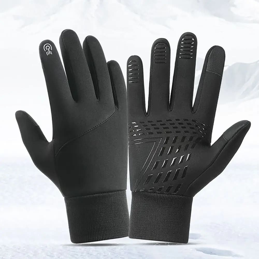 Guanti invernali caldi M-XL guanti da ciclismo antivento impermeabili antiscivolo guanti invernali con cerniera calda per l'inverno all'aperto
