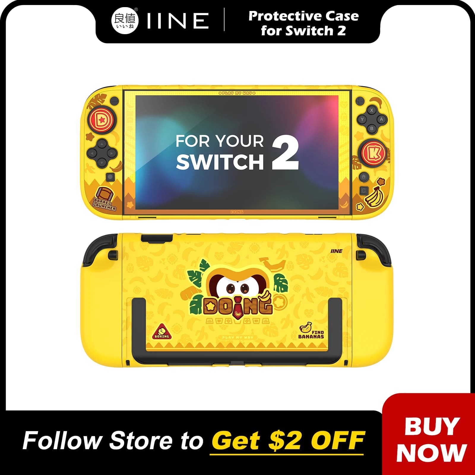 Set custodia protettiva IINE Dong per Switch 2/stampo di precisione/custodia agganciabile/protezione completa/design esclusivo/borsa di stoccaggio
