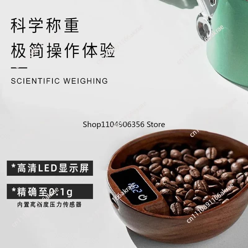 for Walnut coffee electronic scale tea gram scale precise gram weight solid wood coffee bean plate scale