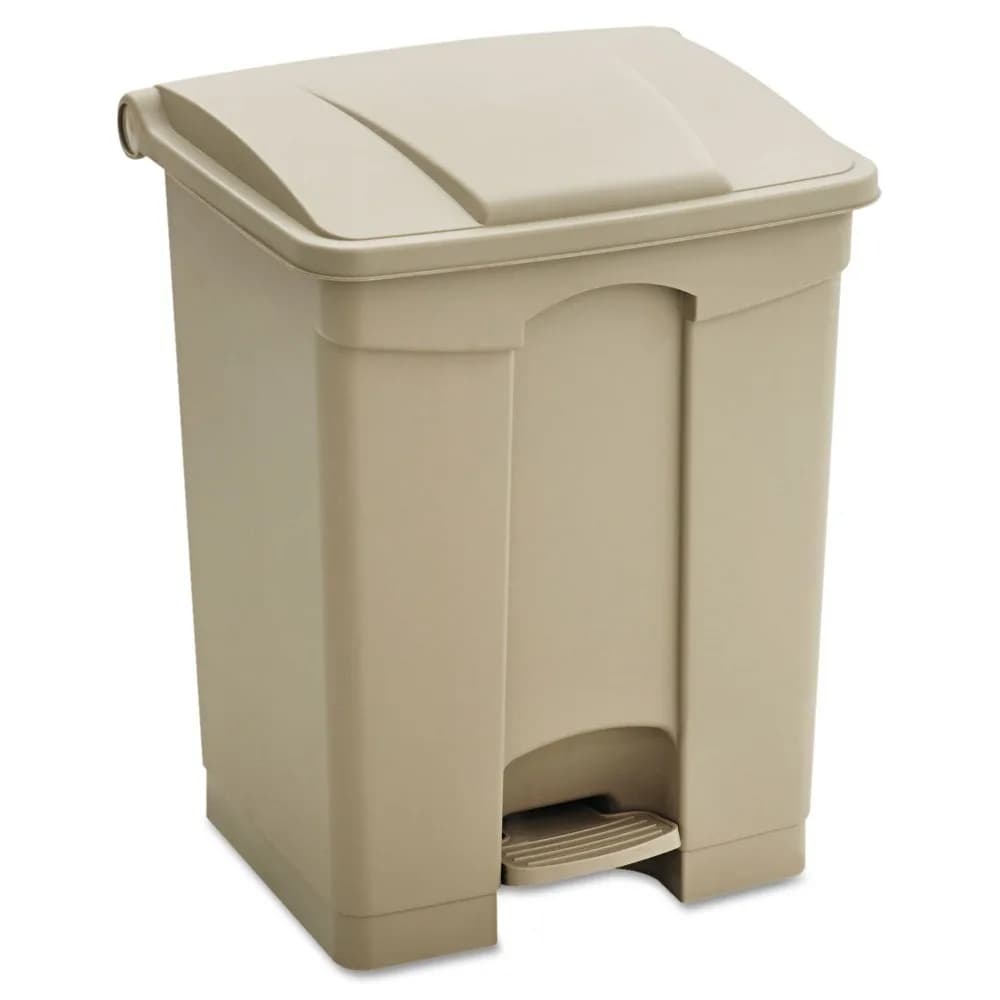 Cestino per rifiuti in plastica con pedale, 23 galloni, per cucina, uso interno ed esterno, mani libere, colore marrone chiaro