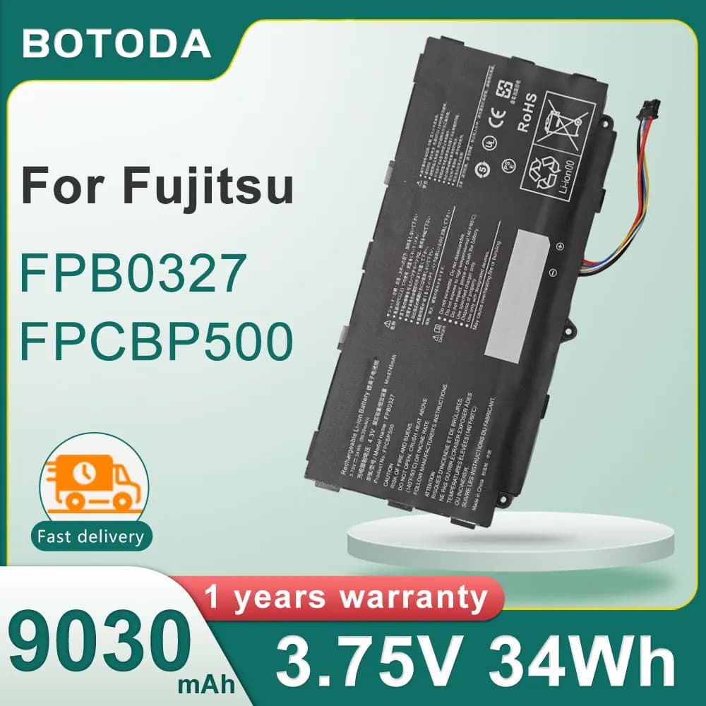 Batteria per Laptop BOTODA FPB0327 FPCBP500 3.75V 34Wh 9030mAh per Fujitsu Arrows Tab Q506 Q507 Q508 CP695045-01 CP731923-01