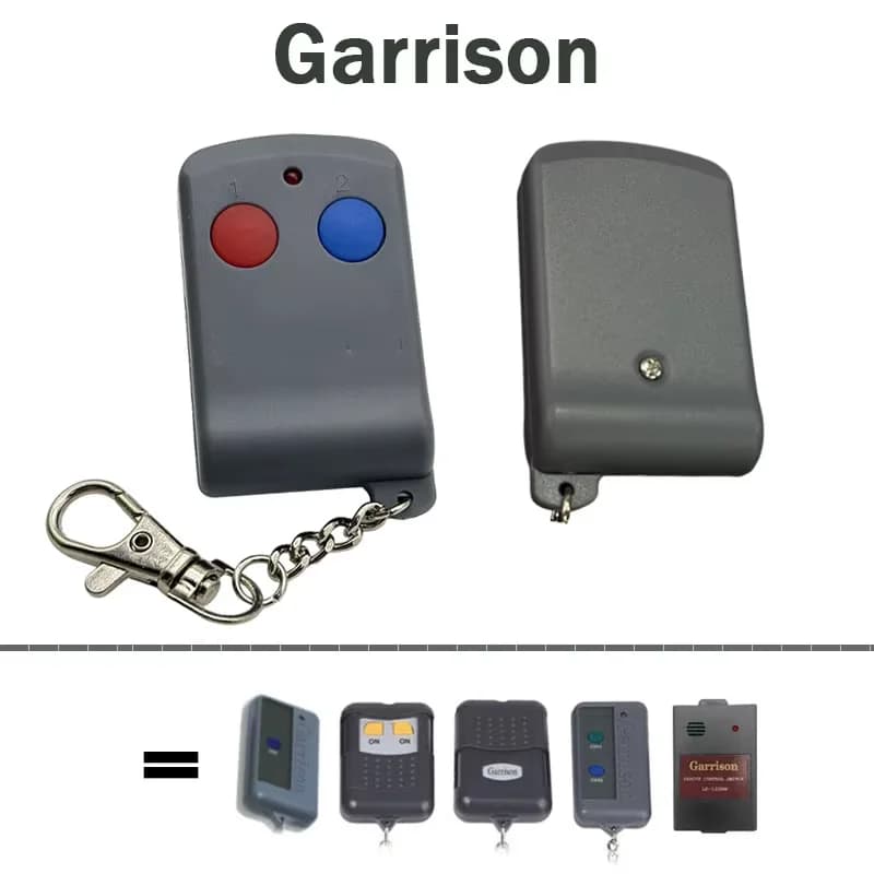 Telecomando Garrison a 2 pulsanti per apertura garage, controller automatico per porte, apertura cancelli wireless per sicurezza domestica