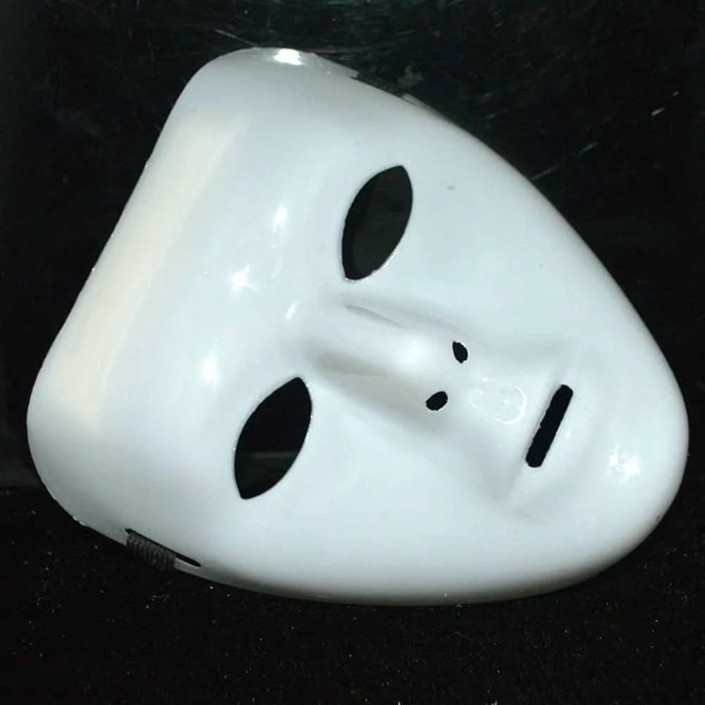 1/3/5PCS White unisex mask for Halloween, show accessories, street dance cosplay mask, for festive party decorations