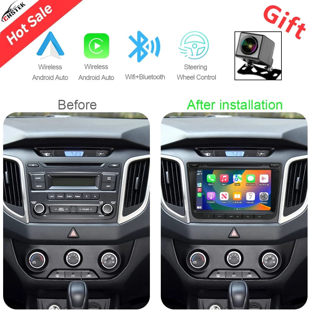 CHSTEK Android 8" Car Radio For Hyundai Creta IX25 2014 2015 2016 2017 2018 2019 Multimedia Player Carplay GPS WIFI BT Head Unit