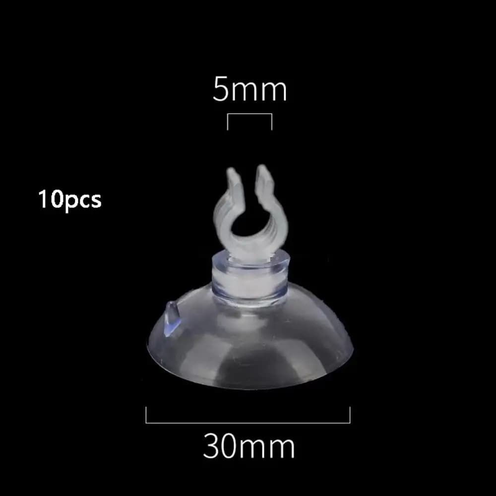 10 Pezzi Ventose in PVC Trasparenti con Gancio per Acquario, Ventosa per Vasca dei Pesci ad Alta Adesione, Morsetto per Tubo dell'Aria Multi-specifiche