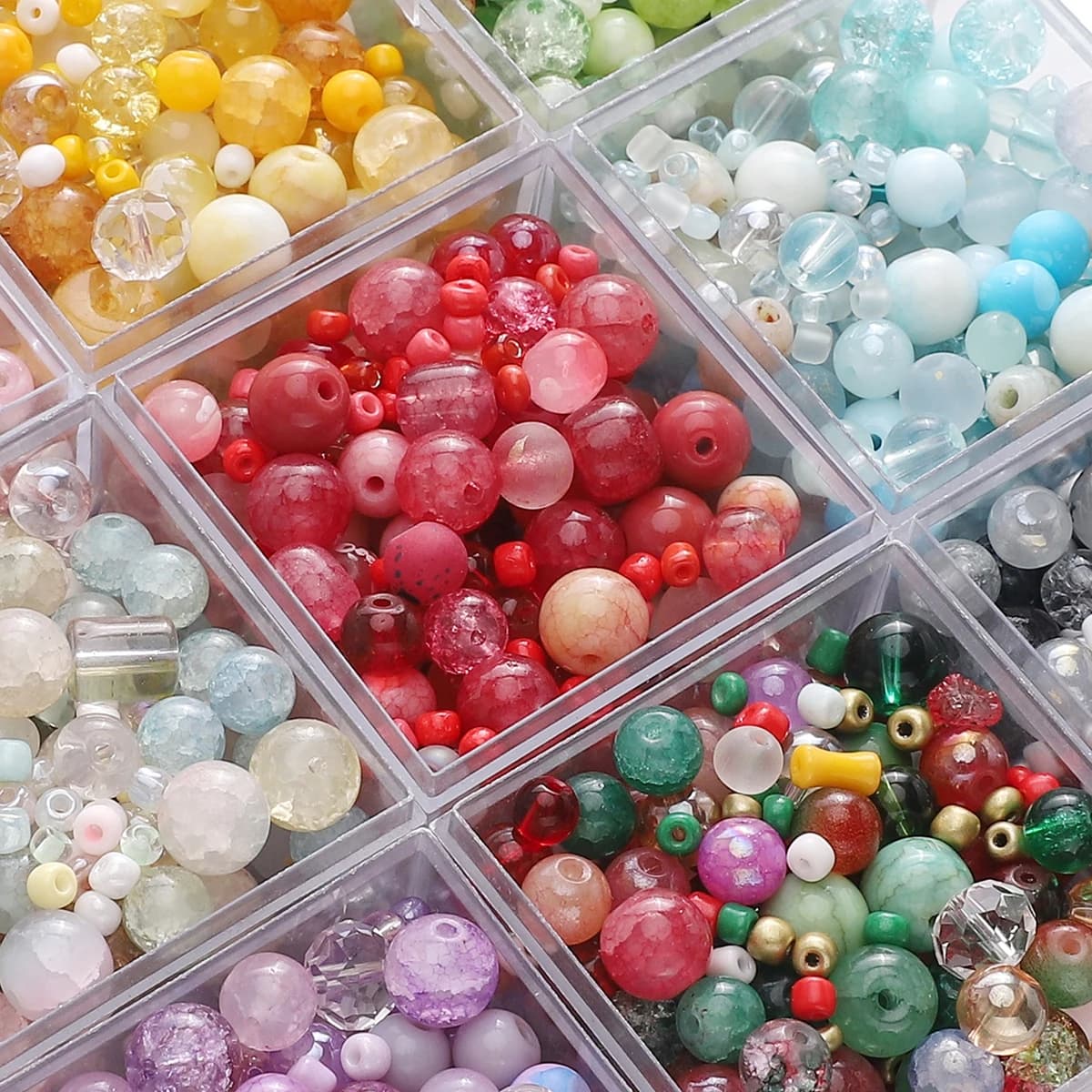 Perline miste di vetro da 3-12 mm 30 g/borsa piene di vitalità, perline sparse uniche, bracciali gioielli fai da te fatti a mano, orecchini, accessori