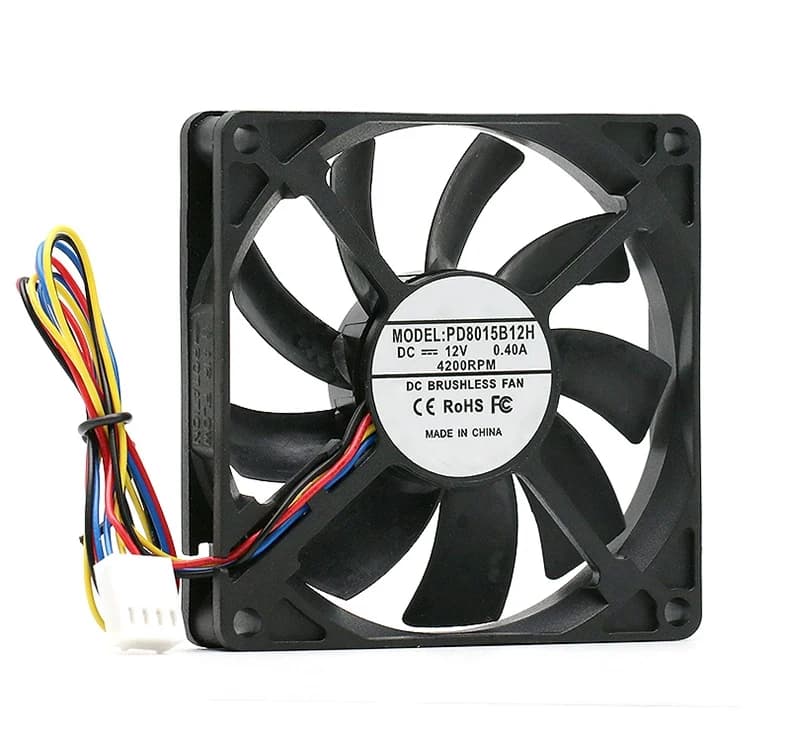 Ventola di Raffreddamento a Basso Profilo 8015 PD8015B12H DC12V 0.4A 80x80x15mm 2Pin Brushless Mini Cooler per Stampante 3D e Alimentatore PC