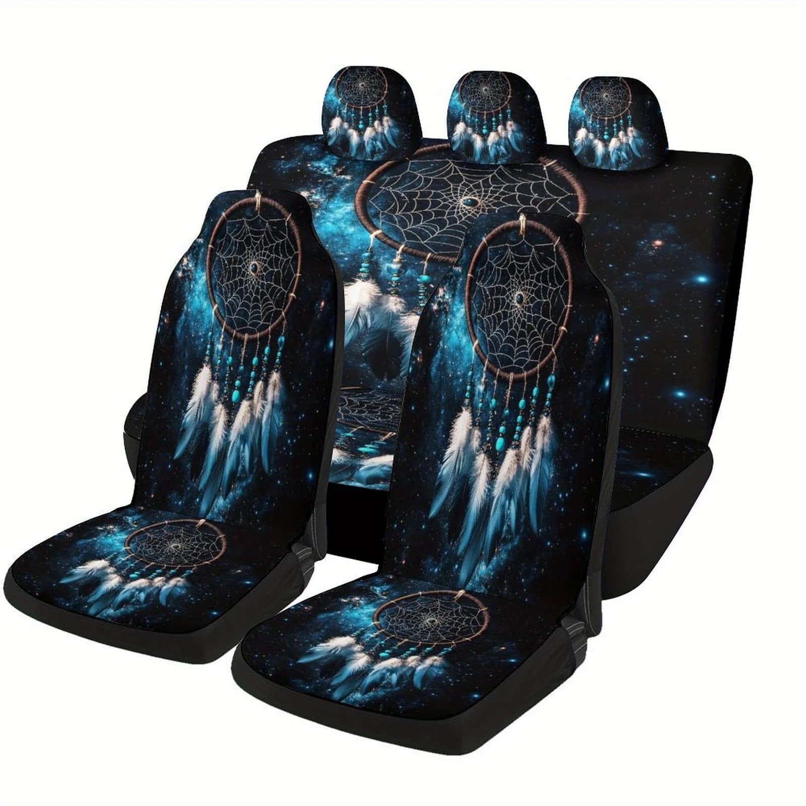 Dreamcatcher In Space Designed Car Seat Cover Set For Most Cars, Fashion Comfortable Car Seat Protector Covers Full Set, Car Se