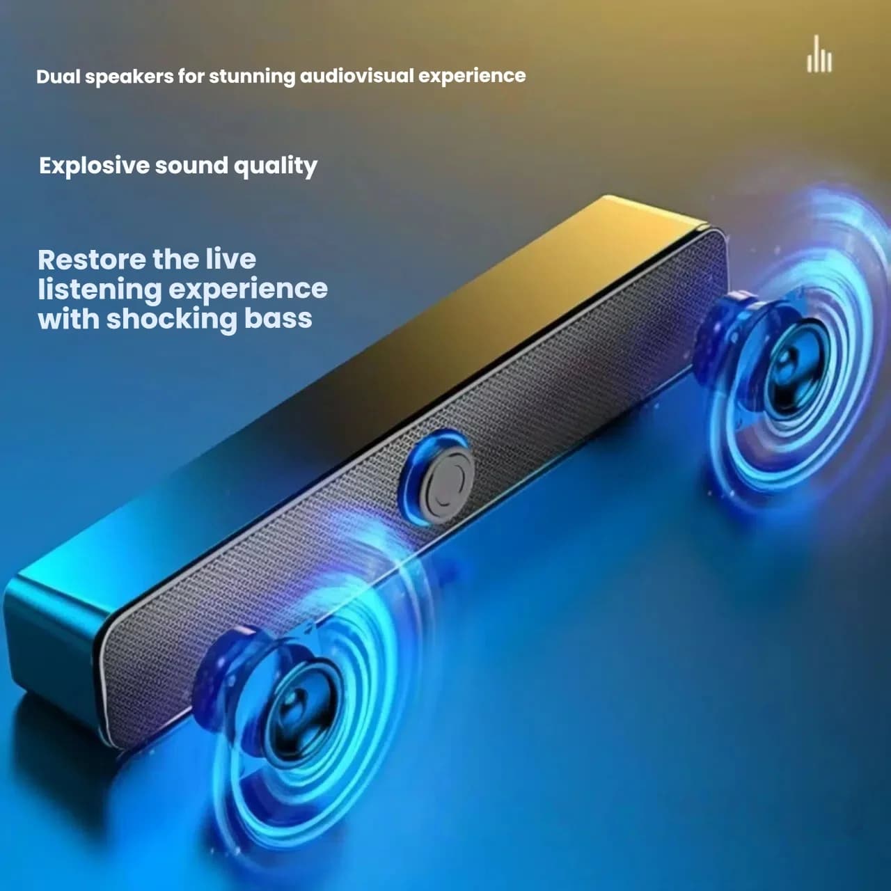 Soundbar for PC Speaker Bluetooth Wired and Wireless Soundbar Powered via USB for TV Pc Laptop Gaming Home Theater Sound surround system