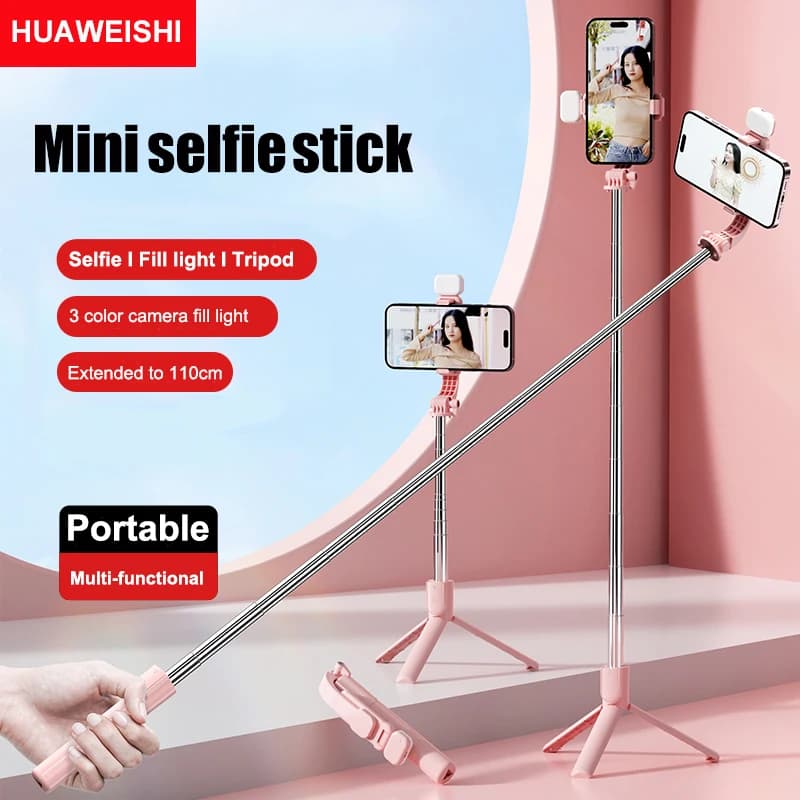Huaweishi Z5s 1M Telescopico Selfie Stick Treppiede Supporto per telefono cellulare Stabilizzatore cardanico wireless per iPhone Supporto Android