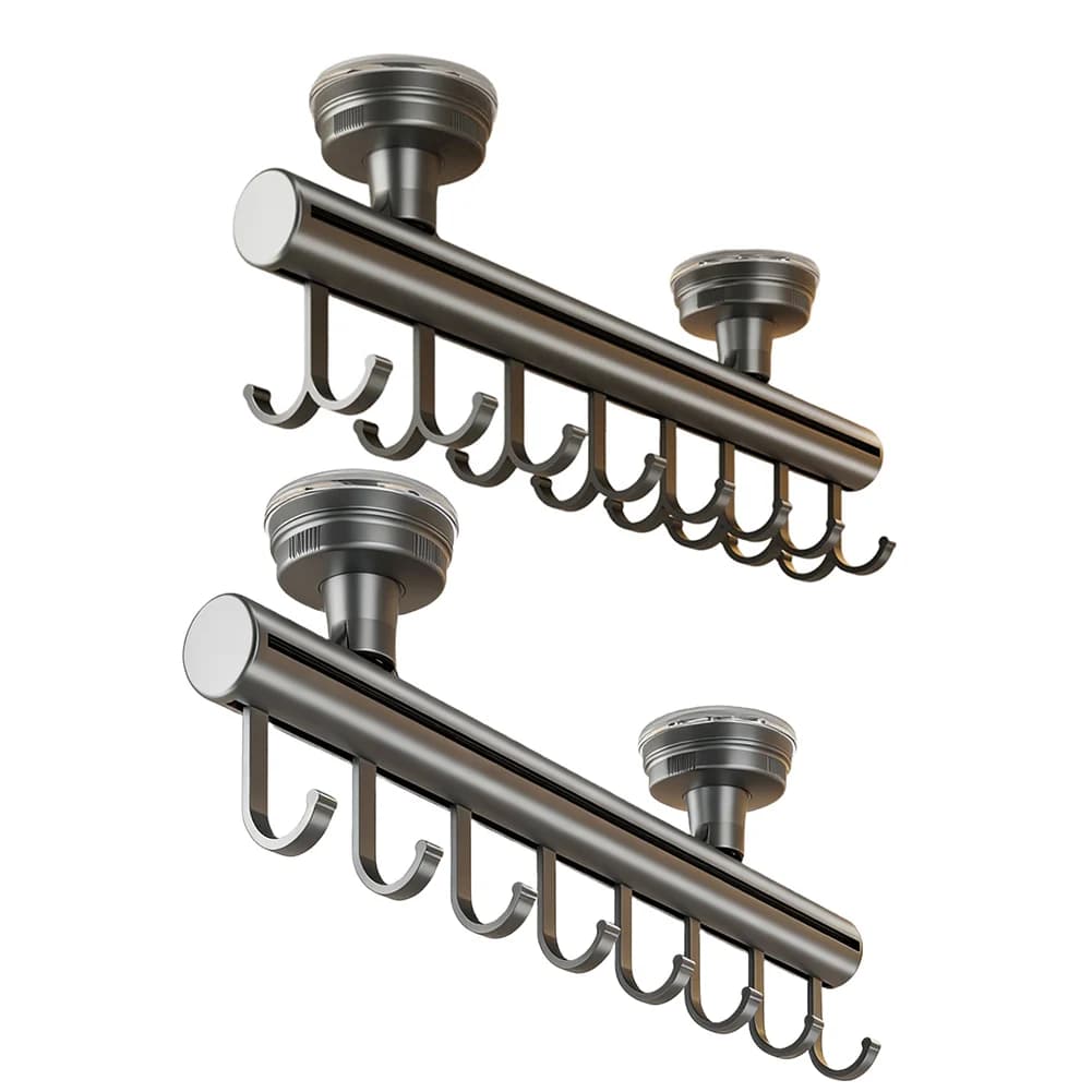15'' Clothes Hanging Rod Hooks For Closets Suction Cup Hooks No-Drilling Pull-out Clothes Hanger For Home Bathroom Kitchen Hook