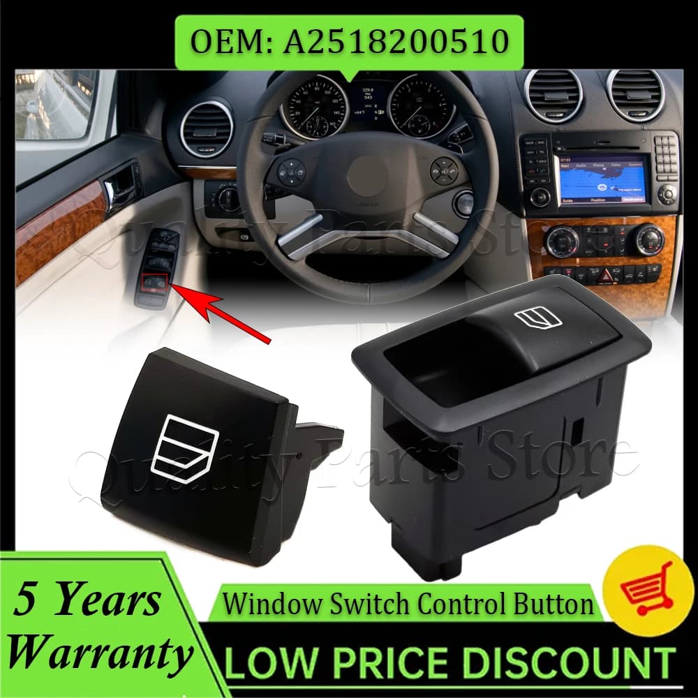 Pulsante Interruttore Alzacristallo A2518200510 2518200510 per Mercedes Benz Classe A B GL M R W169 W245 X164 W164 W251 V251 2005-2019