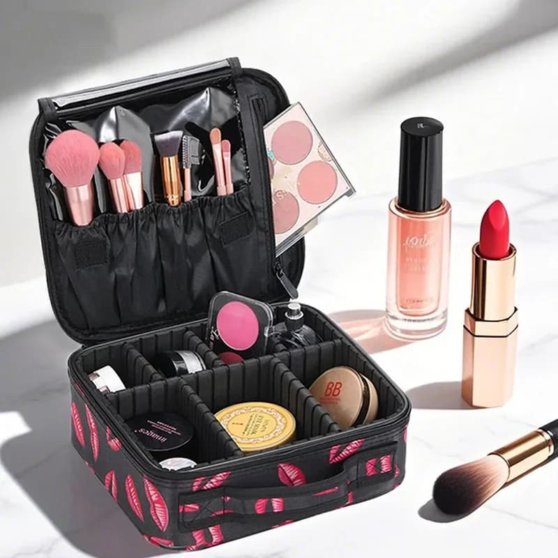 Women's Waterproof Makeup Case Professional Tool for Beauty Nail Art Cosmetic Cases Makeup Brushes for Eyebrow and Lipstick