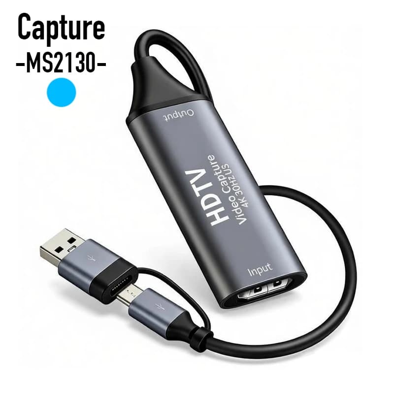 MS2130 Type C USB3.0 Capture Card 4K/30Hz HDTV Video Grabber 1080@60Hz Game Recording Live Streaming Broadcast for PS4/5 Xbox