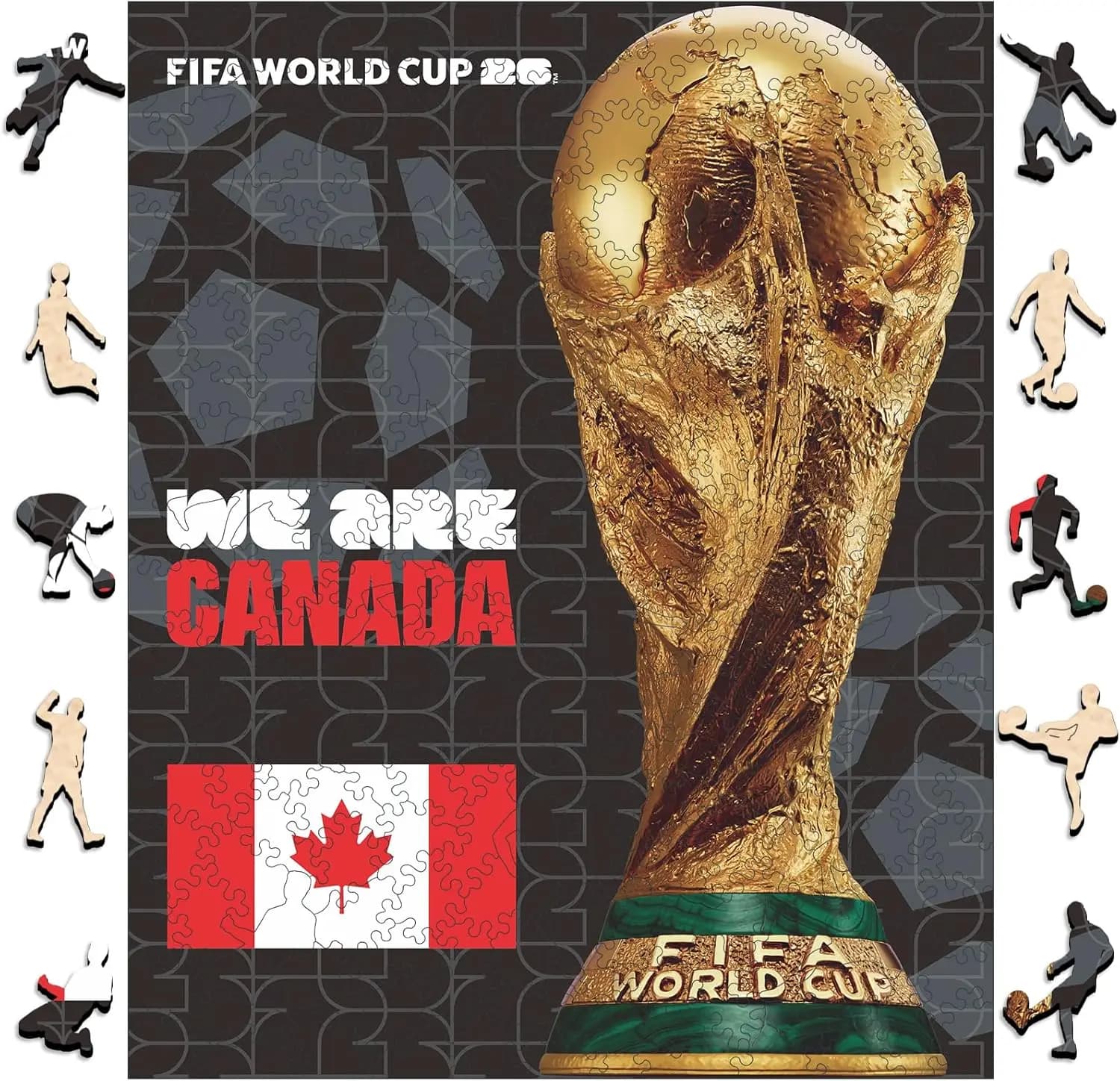 Puzzle Ufficiale della Coppa del Mondo FIFA 2026 Canada, Puzzle in Legno con Trofeo, 200 Pezzi, Regalo per Tifosi di Calcio