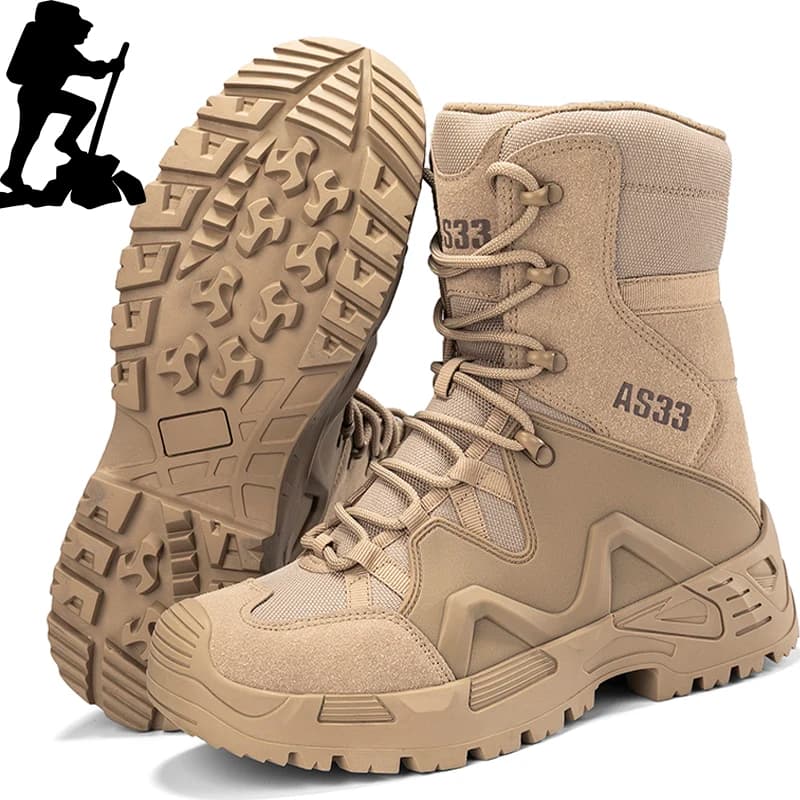 Scarpe da Trekking alte da uomo scarpe da esterno stivali da Trekking Casual antiscivolo stivali da Trekking scarpe da ginnastica tattiche da Trekking con lacci da caccia