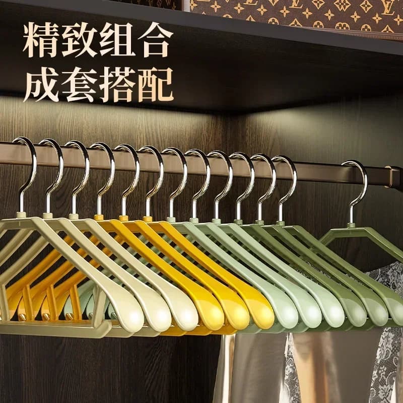 10 PCS Hanger Plastic Thickened Seamless Clothes Hanging Broad Shoulder Suit Drying Rack Adult Suit Drying Rack