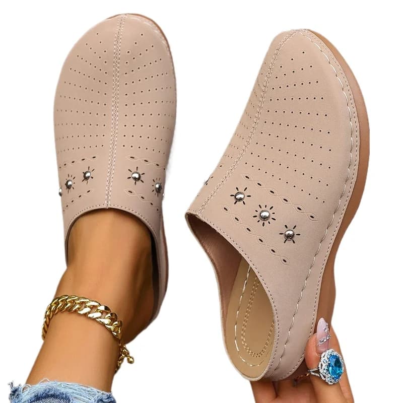 Sandali Estivi da Donna con Zeppa Leggera, Ciabatte Scavate con Tacco, Scarpe da Donna Taglie Forti con Suola Spessa, Sandali da Esterno Femminili