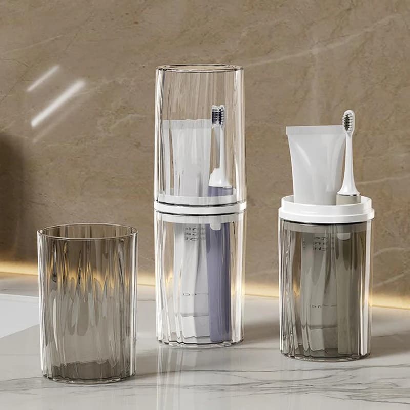 1 pz viaggio portatile spazzolino tazza bagno dentifricio portaoggetti scatola organizzatore articoli da toeletta da viaggio tazza di stoccaggio