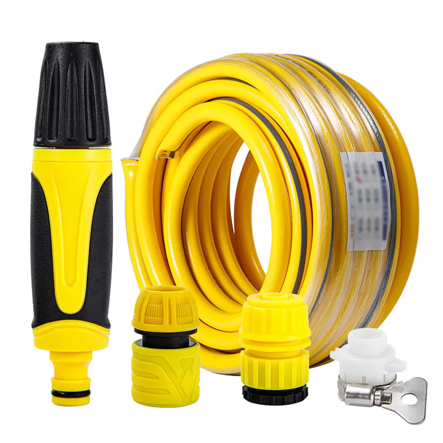360° Rotatable High-Pressure Water Gun Adjustable Multi-Spray Nozzle with Hose Kit for Garden Watering Car Wash Balcony Cleaning