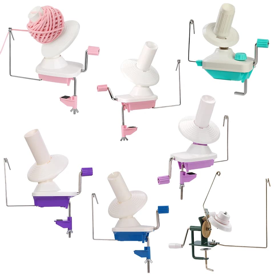 Imazy Yarn Cake Winder Spinner per uncinetto Macchina avvolgitrice a sfera azionata manualmente per lavorare a maglia Forniture per utensili per maglieria