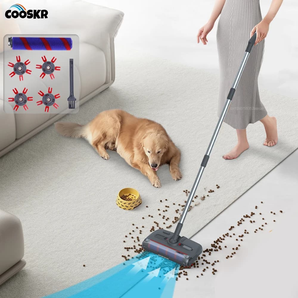 Spazzatrice elettrica Lavapavimenti elettrici senza fili Aspirapolvere portatile rimovibile 2500 giri/min Velocità di rotazione Lavabile Mop elettrico 2500 mAh