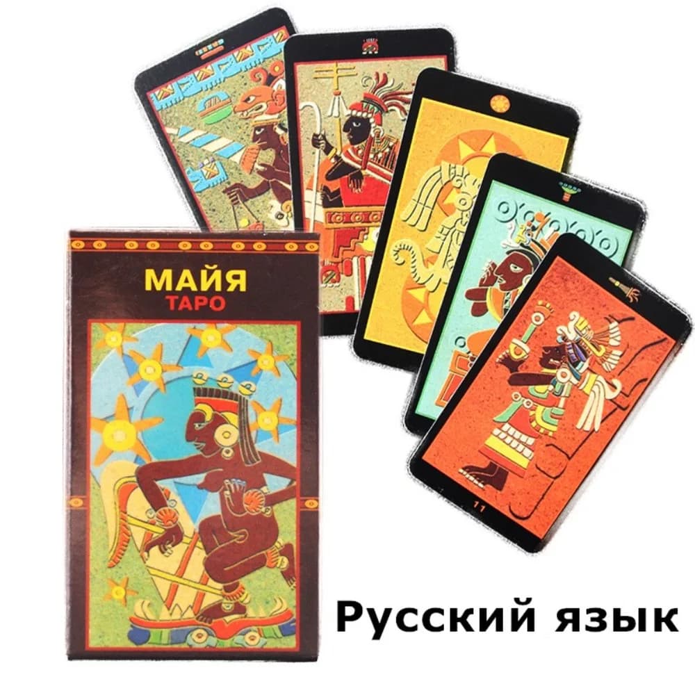 Maya Tarocchi 78 Carte Mazzo Mitologia Azteca Tarocchi in lingua russa 10,3 * 6 cm