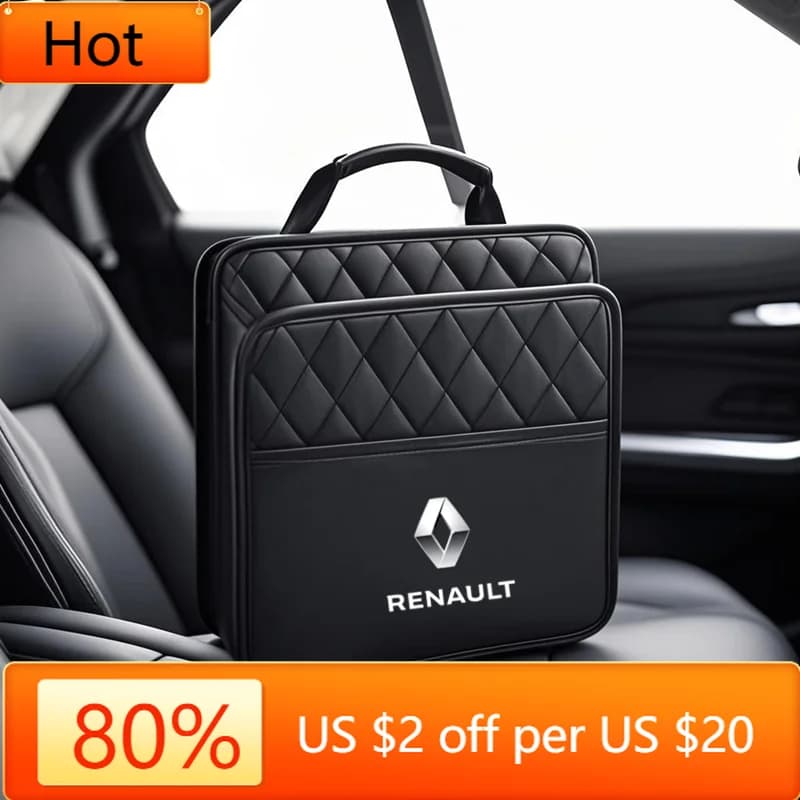 Adesivi interni Adesivo per auto Organizer per sedile posteriore per auto Borsa portaoggetti interna in pelle per Renault Megane 2 3 Clio Scenic Duster Kapt