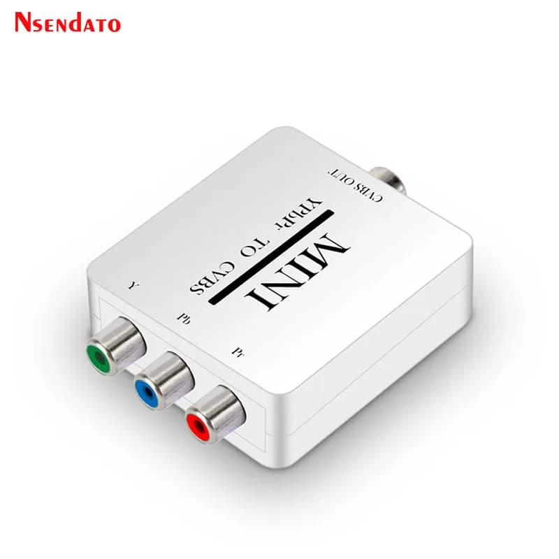 Convertitore Video Audio Mini YPbPr a CVBS 1080P, Adattatore Componente YPbPr a AV, Supporto PAL/NTSC per TV, Proiettore, Monitor