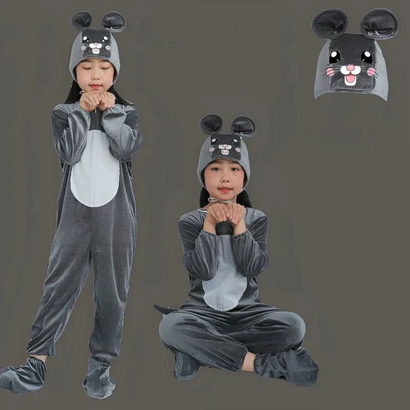 NewChili-Eating Mouse Costume Cosplay per bambini Famiglia Animali Danza Palcoscenico Scuola Performance Outfit Capodanno Party Costume2025
