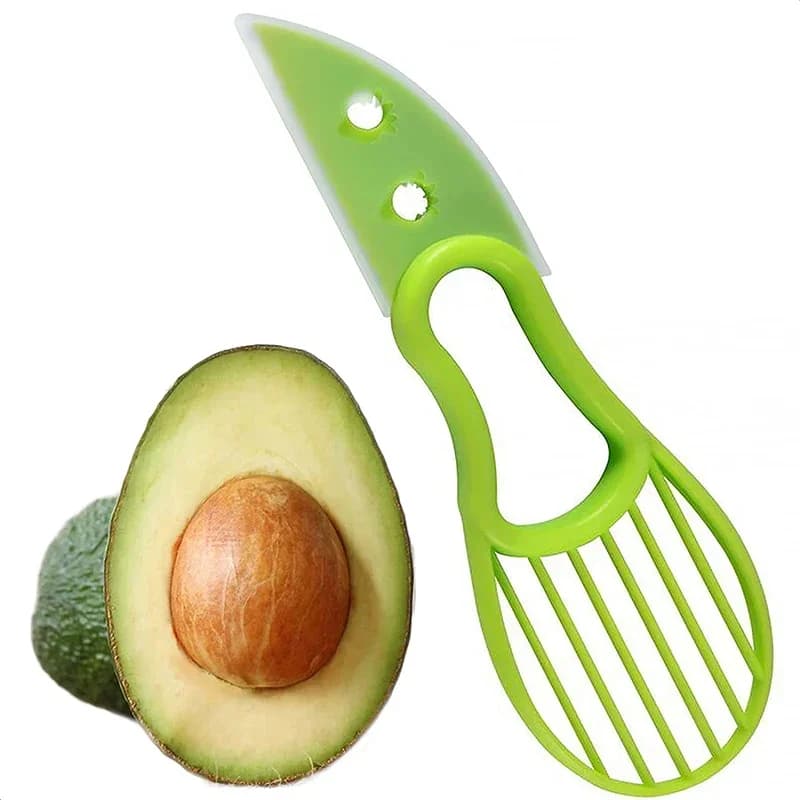 3 in 1 Avocado Affettatrice Shea Corer Coltello di plastica Pelapatate Taglierina Separatore di polpa per gadget da cucina domestici Strumenti per frutta e verdura