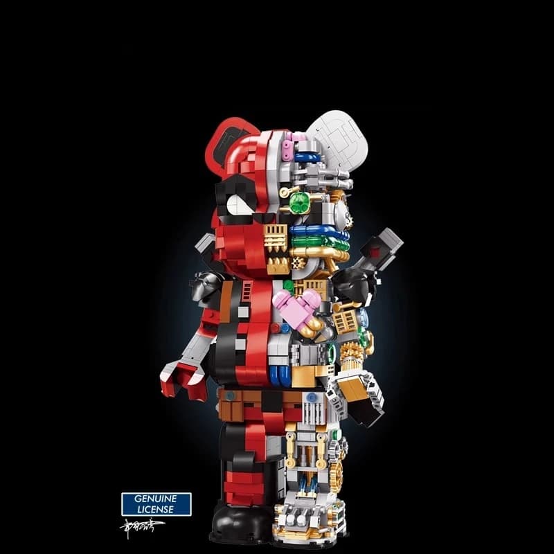 Building blocks Red Bear Shape Mechanics, Movie Character Models, Bricks, Home Ornament, Desk Decoration, Creative Toys, Adult Gifts