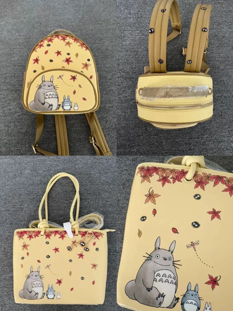 Cute Forest Spirit Animal Mini Backpack Autumn Maple Leaf Print Small Rucksack Kawaii Cartoon Pattern Daily Casual Shoulder Bag