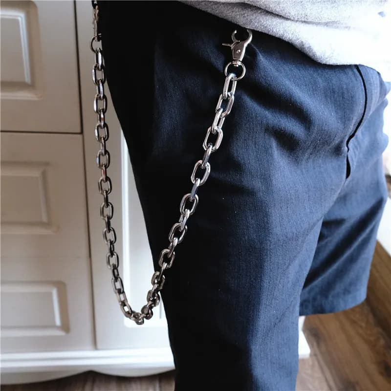 Moda Punk Hip-hop Catena per pantaloni Accessori per la vita Catena per pantaloni Donna Uomo Pantaloni in metallo su jeans Gadget per uomo