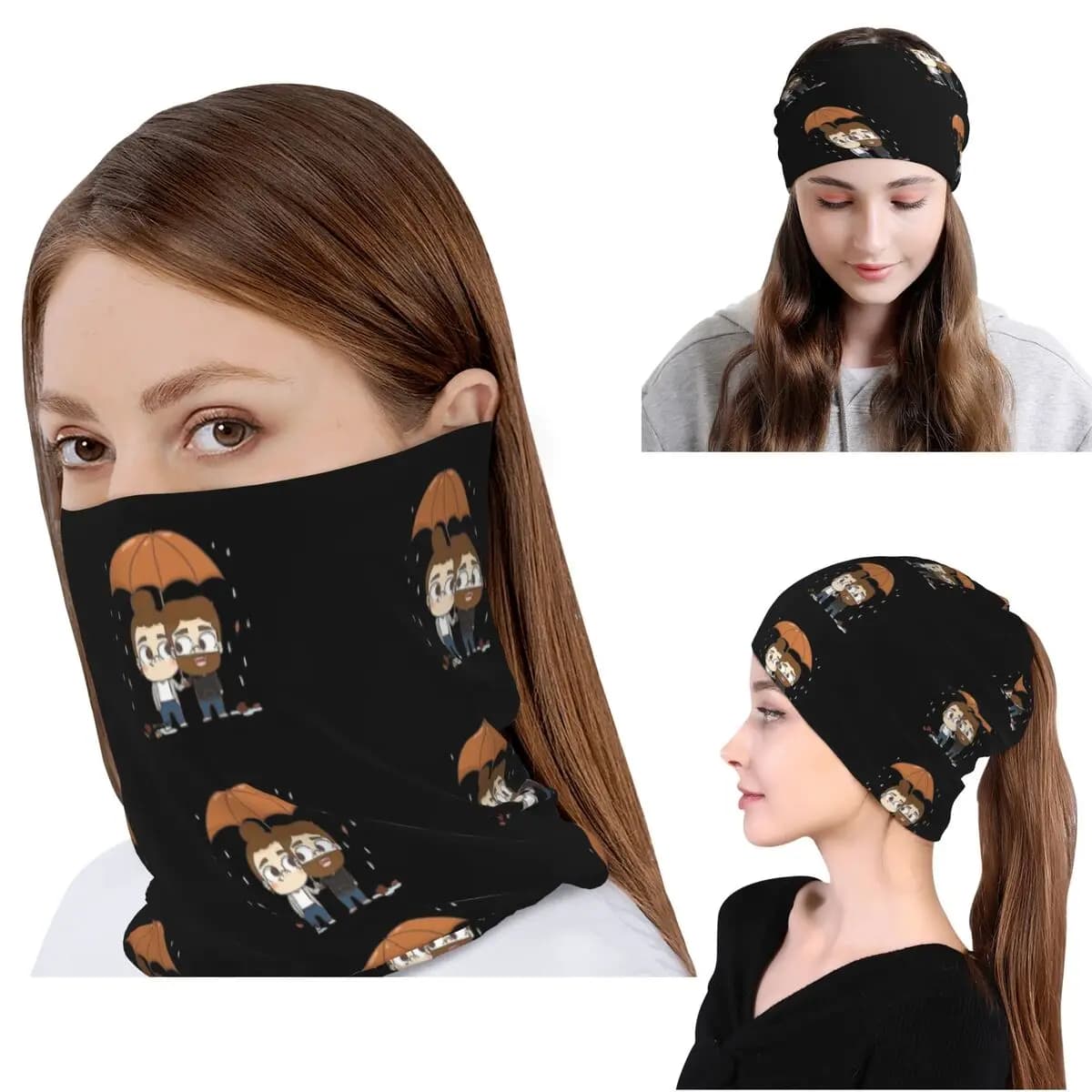 Pibubear Bandana Copricollo Sciarpa Multiuso Maschera Facciale Cappello Beanie Unisex Antivento per Adulti