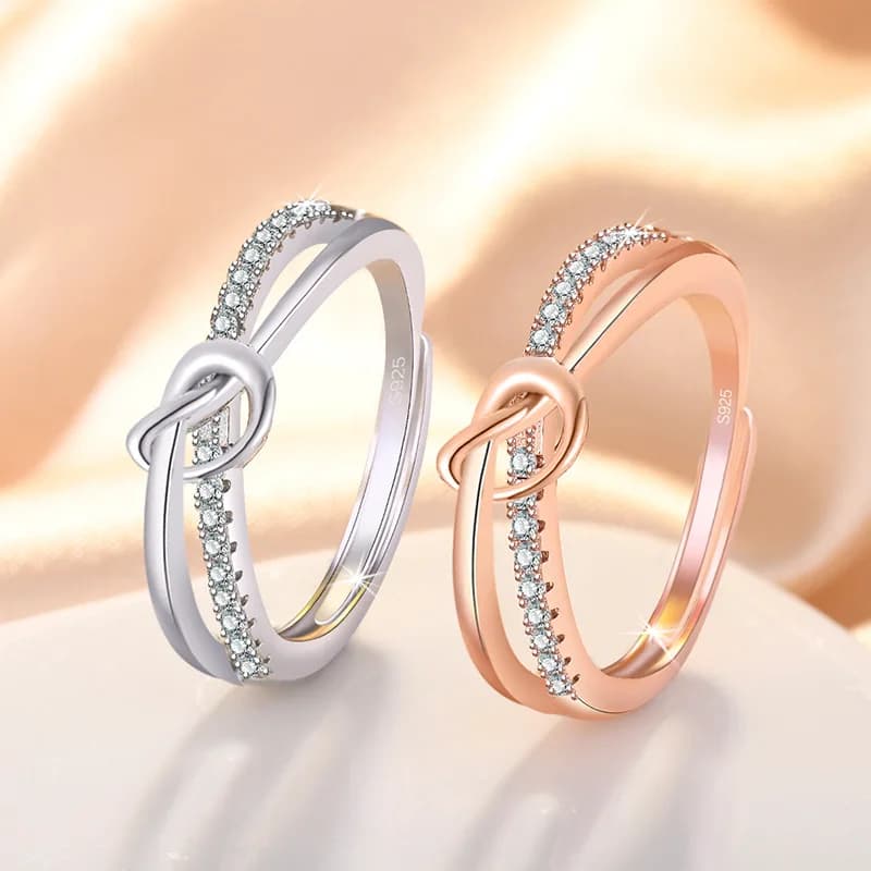 Nuovo anello aperto da donna con diamante singolo incrociato, versione coreana, alla moda, di lusso discreto, di nicchia, per indice