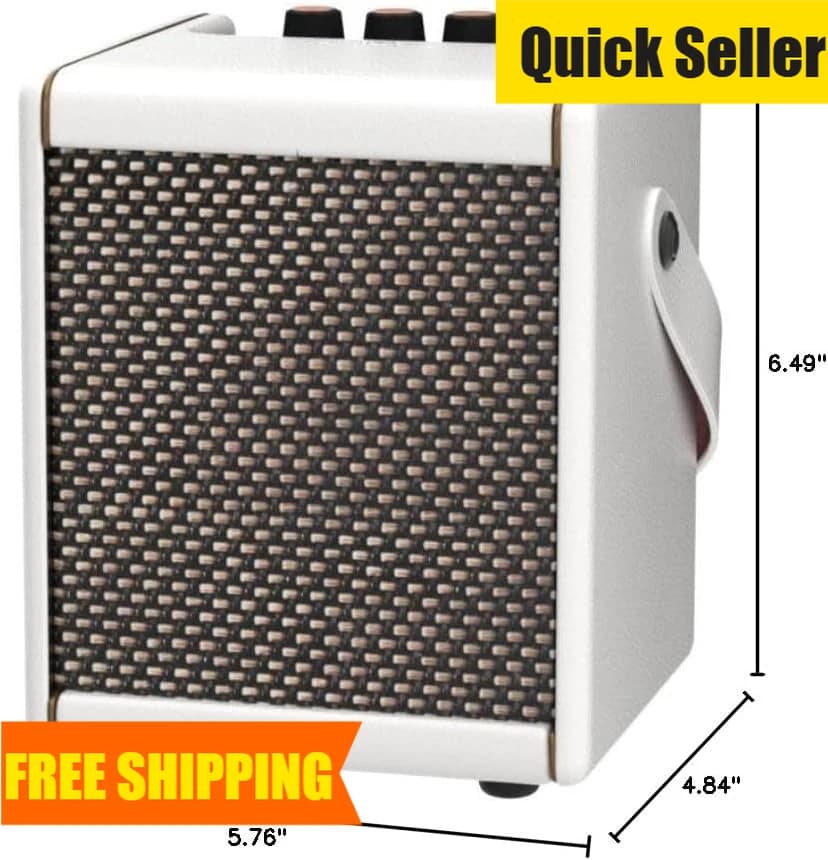 Sconto Eccezionale: Mini Amplificatore per Chitarra da 10W e Altoparlante Bluetooth | Sistema Audio Portatile per Suonare la Chitarra a Casa o in Viaggio | Perla