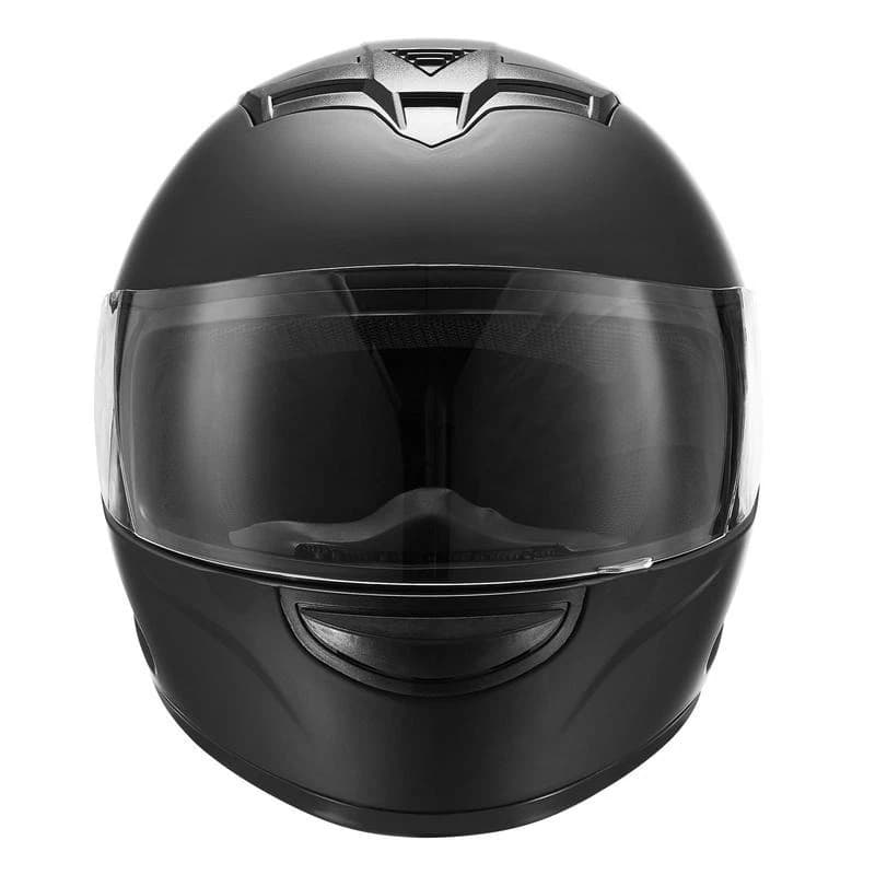 Casco da Moto Integrale per Adulti, Casco da Motocross e Dirt Bike con Doppia Visiera Oscurata e Trasparente, Casco da Corsa su Strada con Fodera Rimovibile per Uomini e Donne, Approvato DOT, (Nero Opaco, XL)