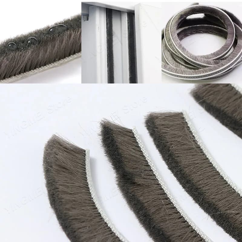 5M Porta Finestre Spazzola di Tenuta Striscia A Prova di Suono Porte Finestre Tappi di Tenuta Strisce di Tenuta Finestra Paraspifferi Spazzole Guarnizione