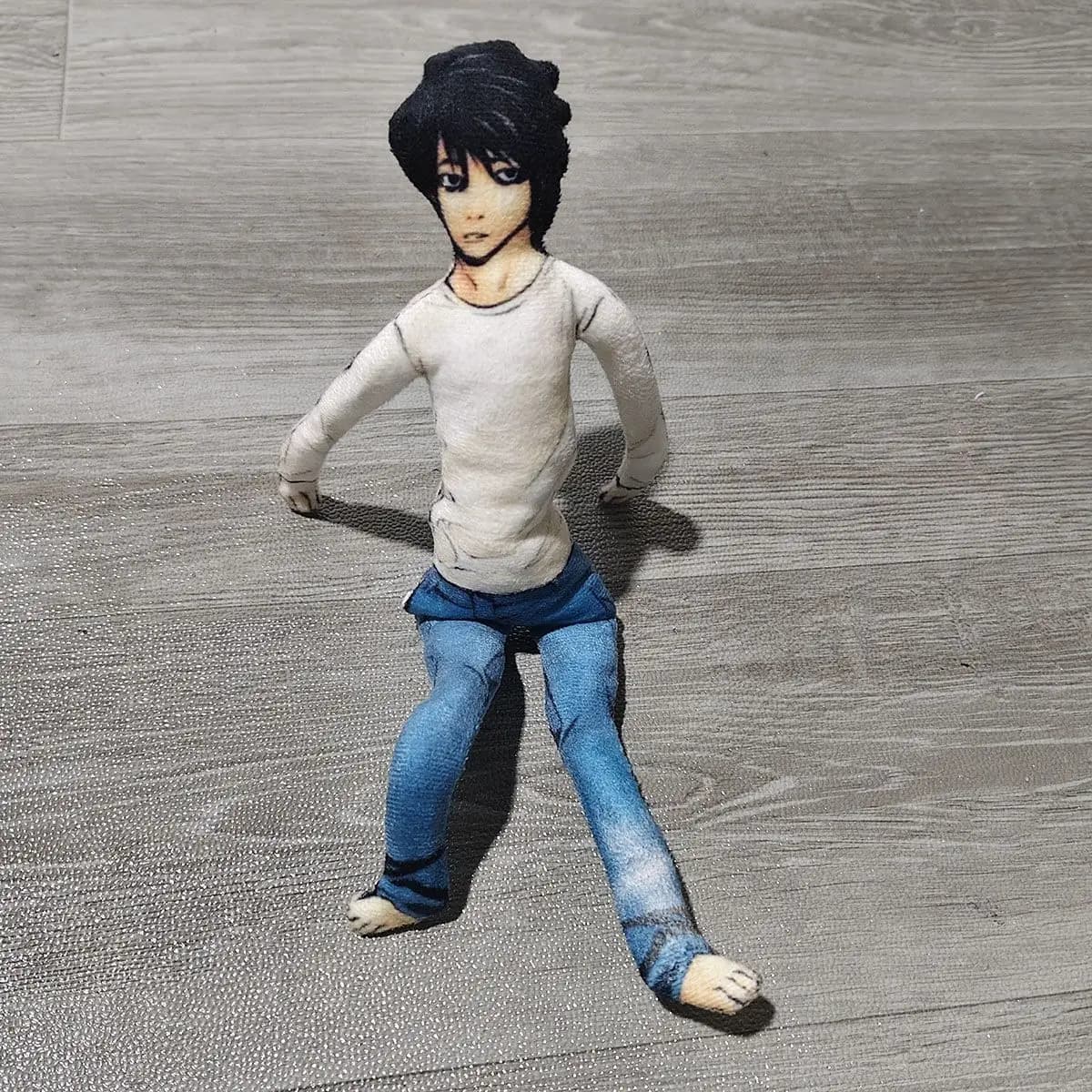 Creative Death Note L Posable Wire‑Frame Cloth Doll Adjustable Movable Anime Character Stuffed Figure Nice Desktop Display