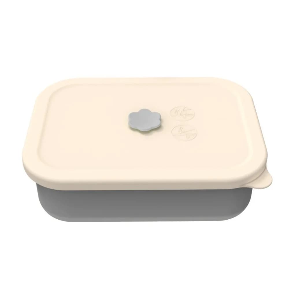 Contenitore per Pranzo in Silicone di Grado Alimentare con 4 Scomparti, Quadrato, Resistente alle Perdite e alle Alte Temperature