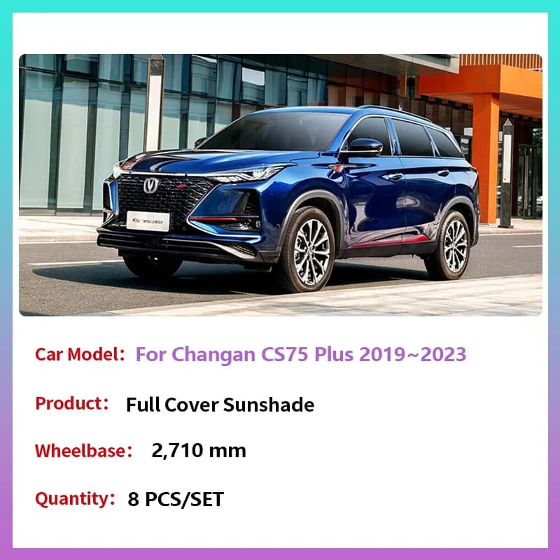 Tende da sole a copertura totale per Changan CS75 Plus 2019 ~ 2023 Tenda per parabrezza posteriore Protezione solare Finestre anteriori Visiera Tappetino Accessori