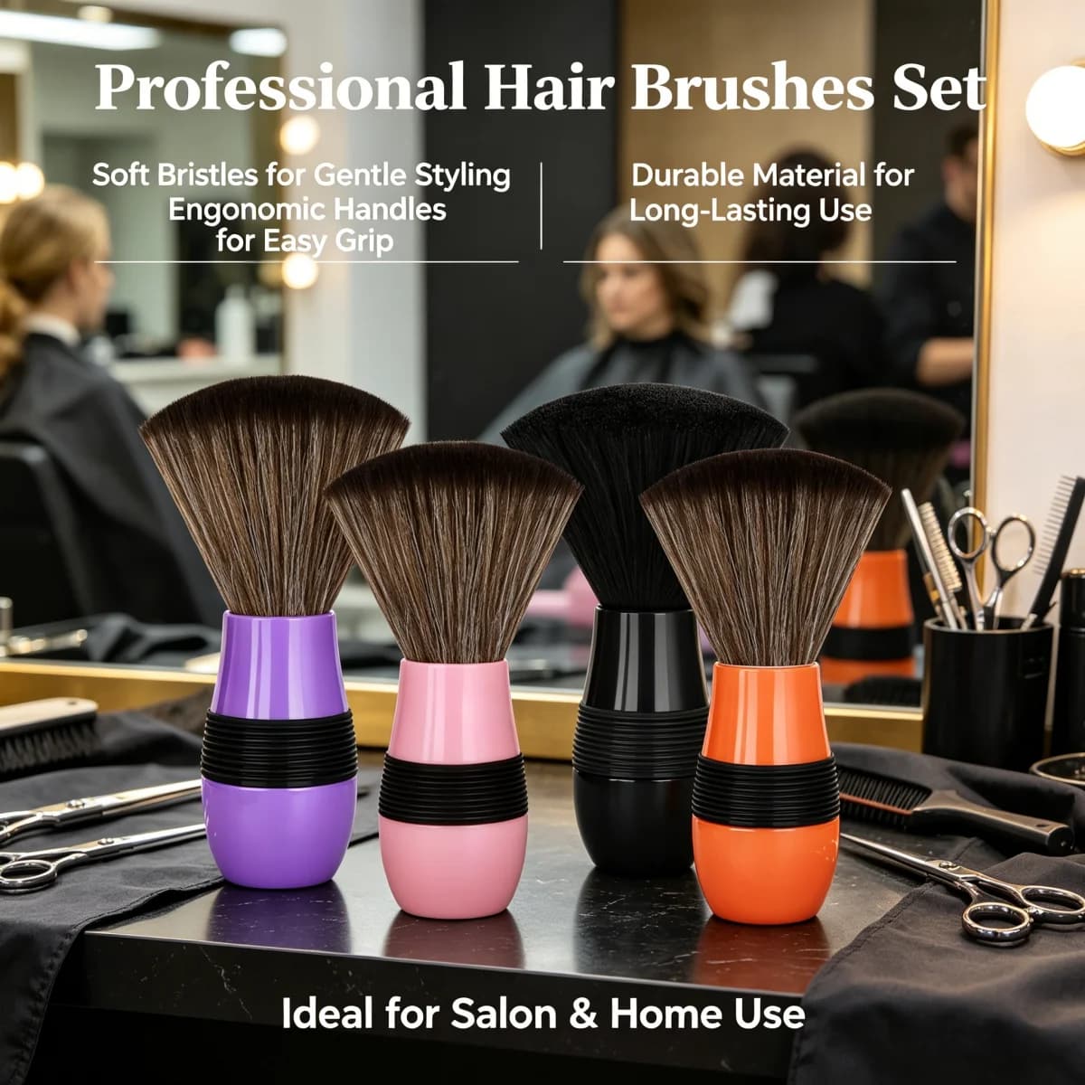 Nuova spazzola professionale per la pulizia del collo con setole morbide, ergonomica, per la pulizia dei capelli, per salone, casa, parrucchiere, strumenti per lo styling.