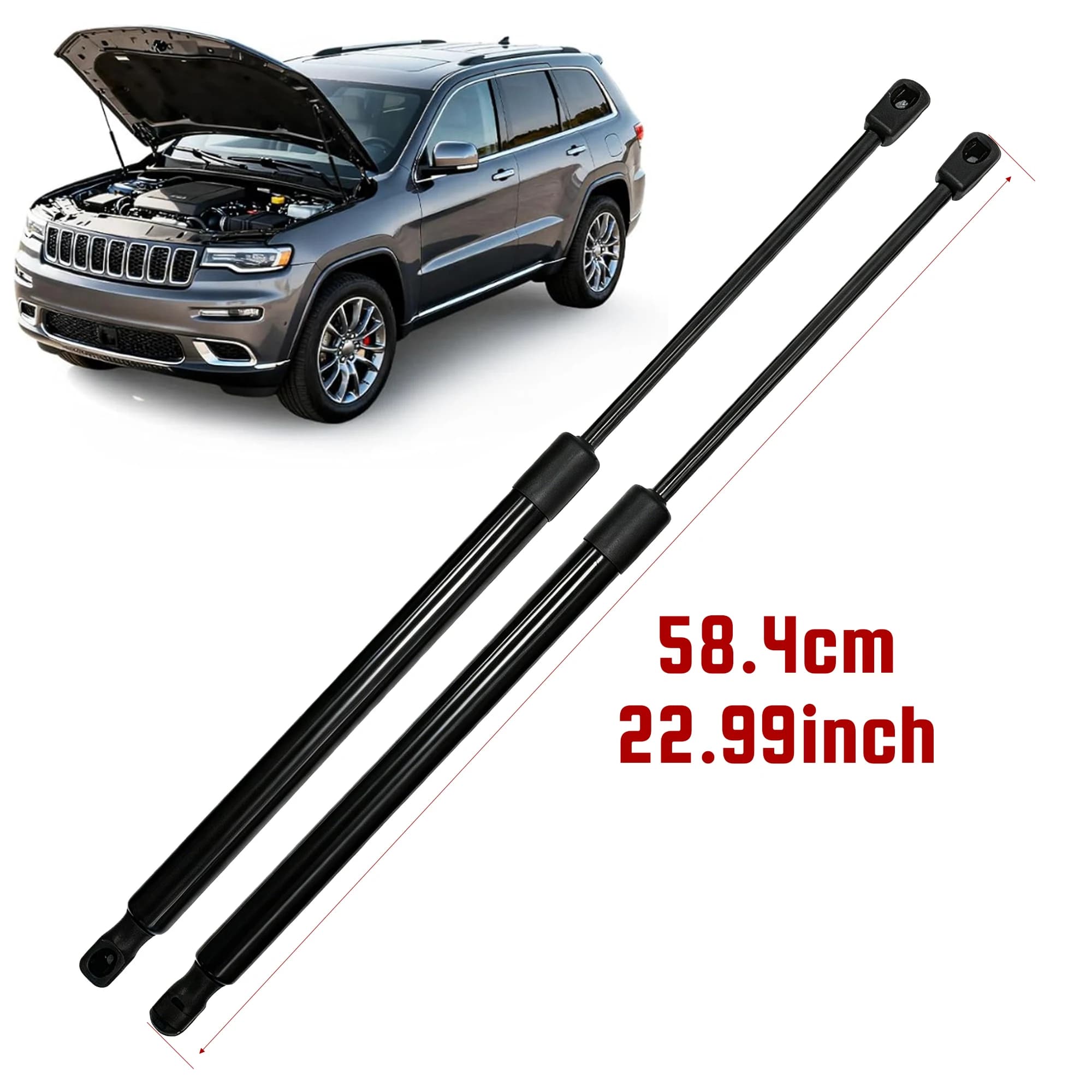 2 Ammortizzatori a Gas per Cofano Anteriore Jeep Grand Cherokee Dodge Durango 2011-2022